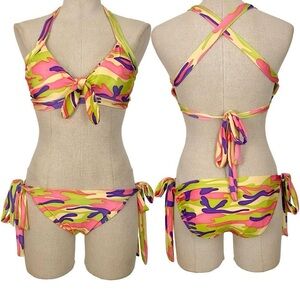 Camouflage Bikini and Skirt Set